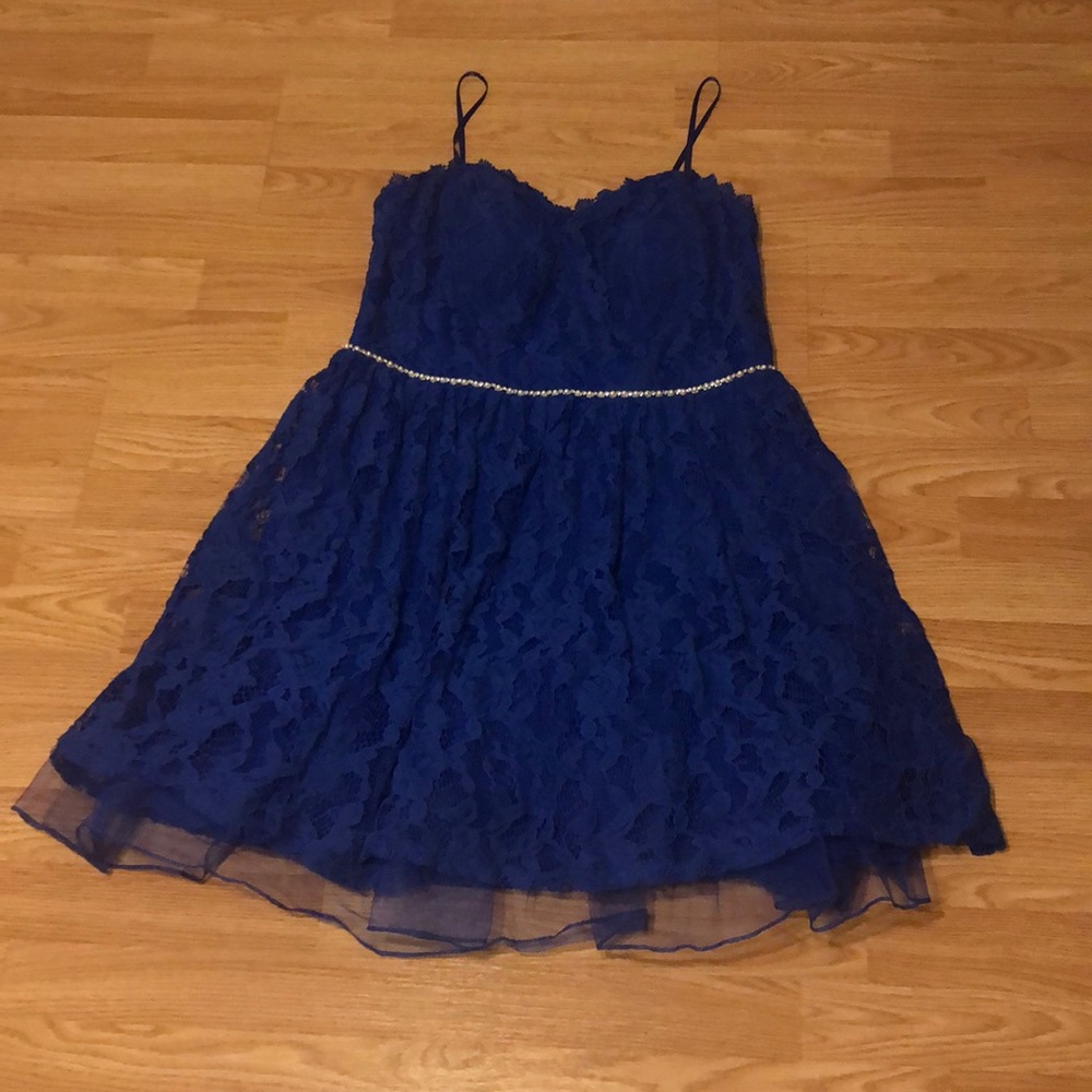Royal blue short prom dress